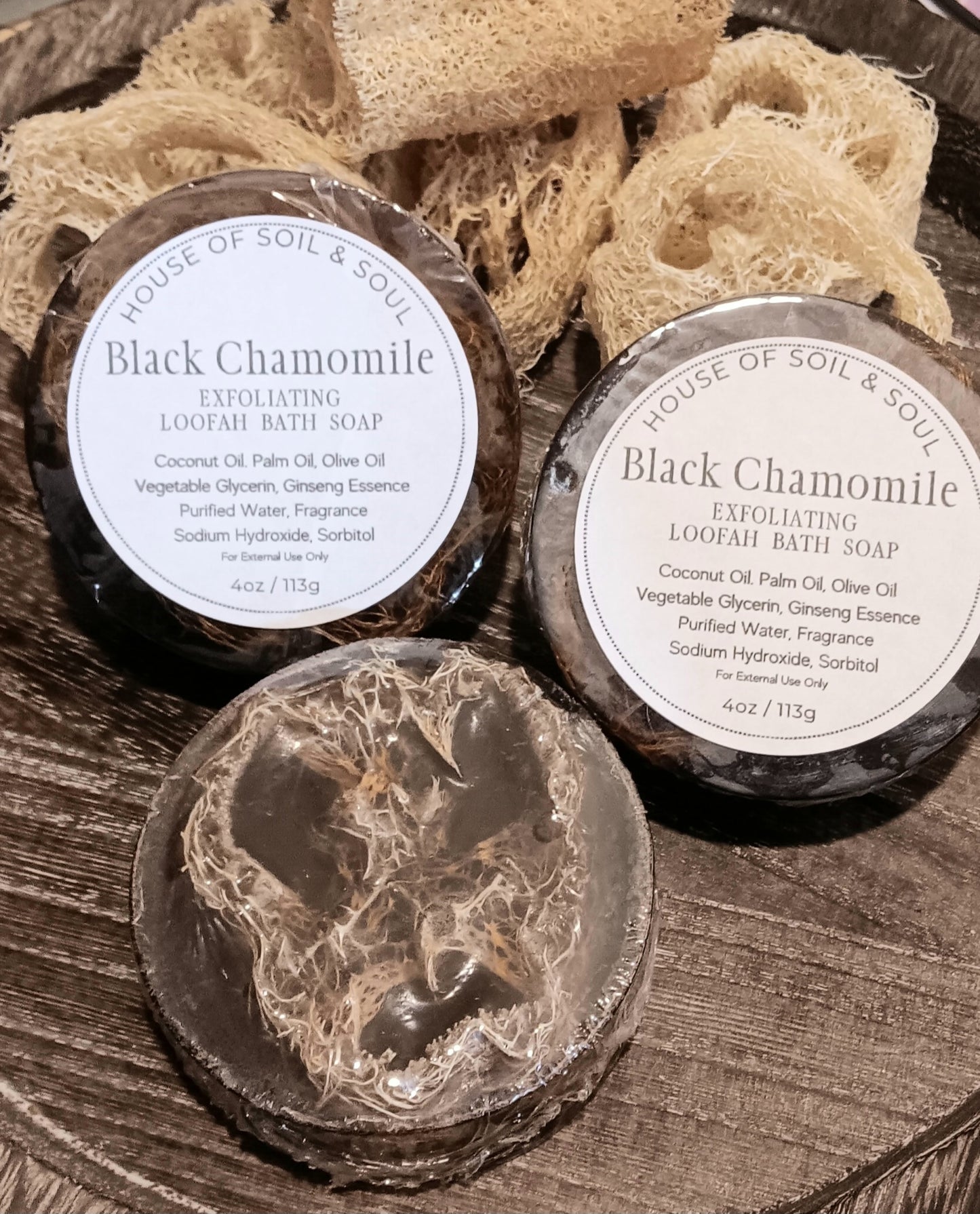 Black Chamomile Loofah Soap