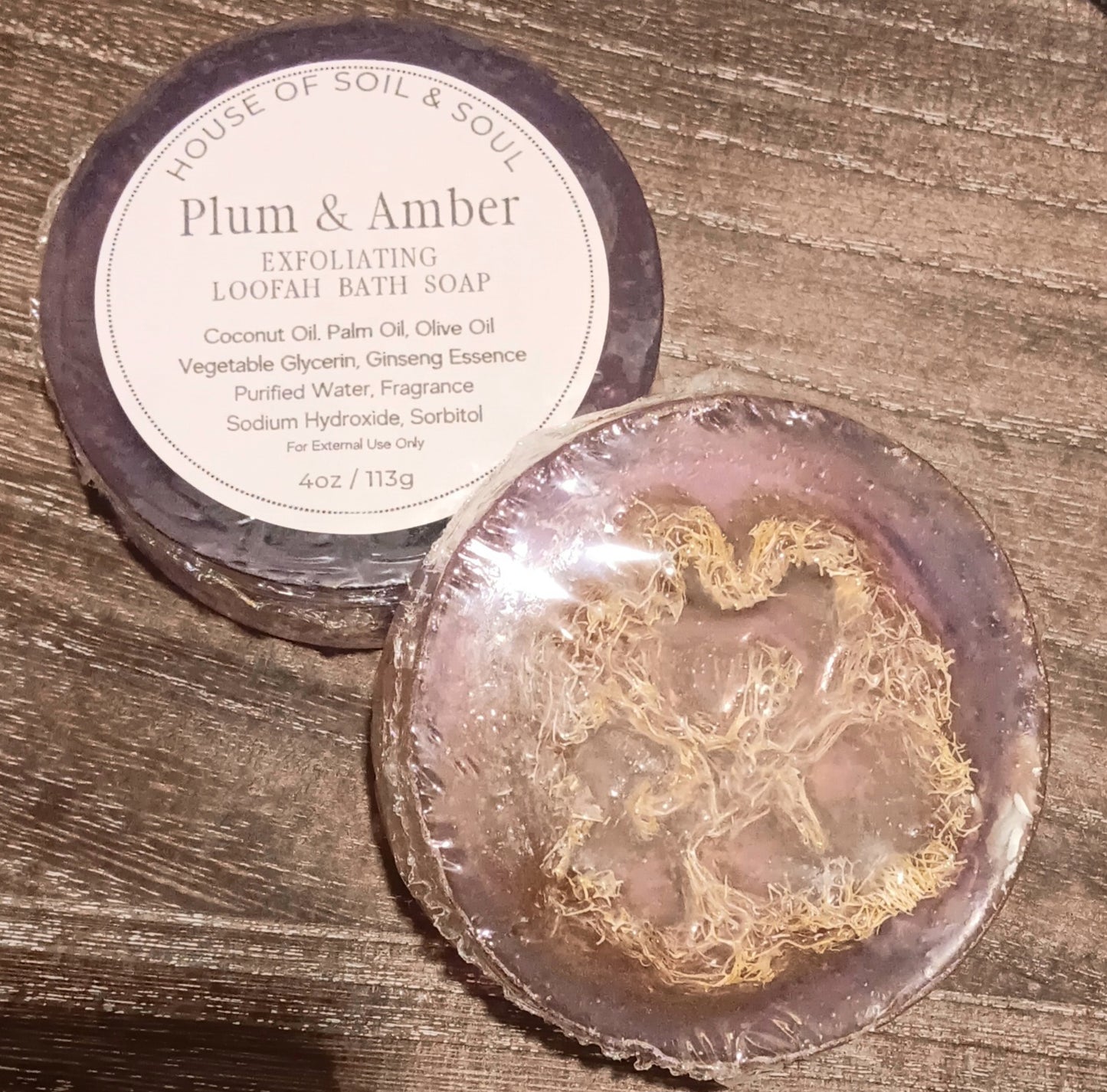 Plum & Amber Loofah Soap