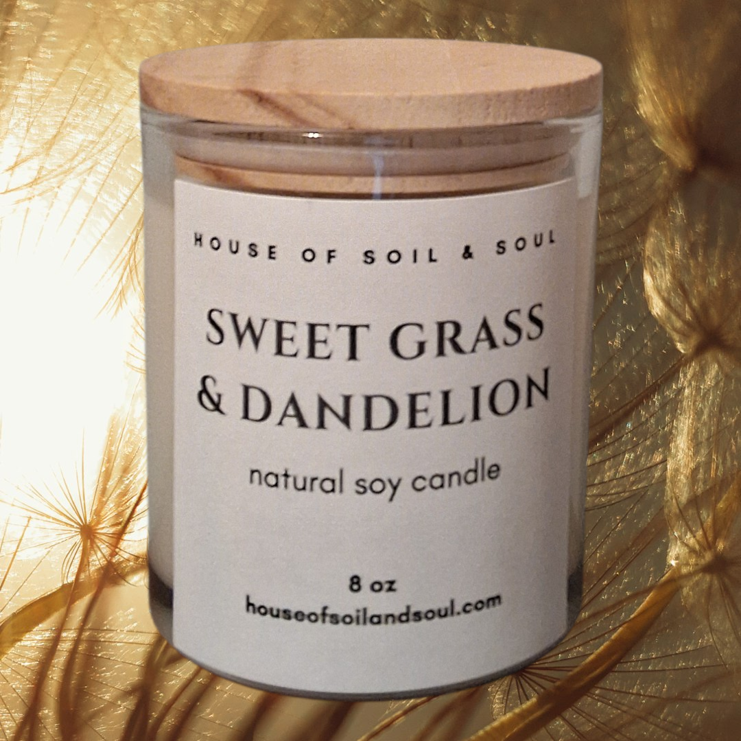 Sweet Grass & Dandelion Natural Soy Candle