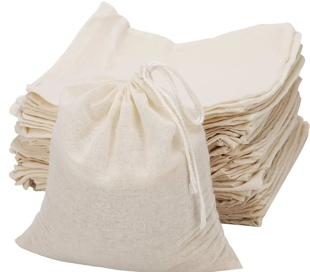 Natural Muslin Cotton Botanical Soak Bags