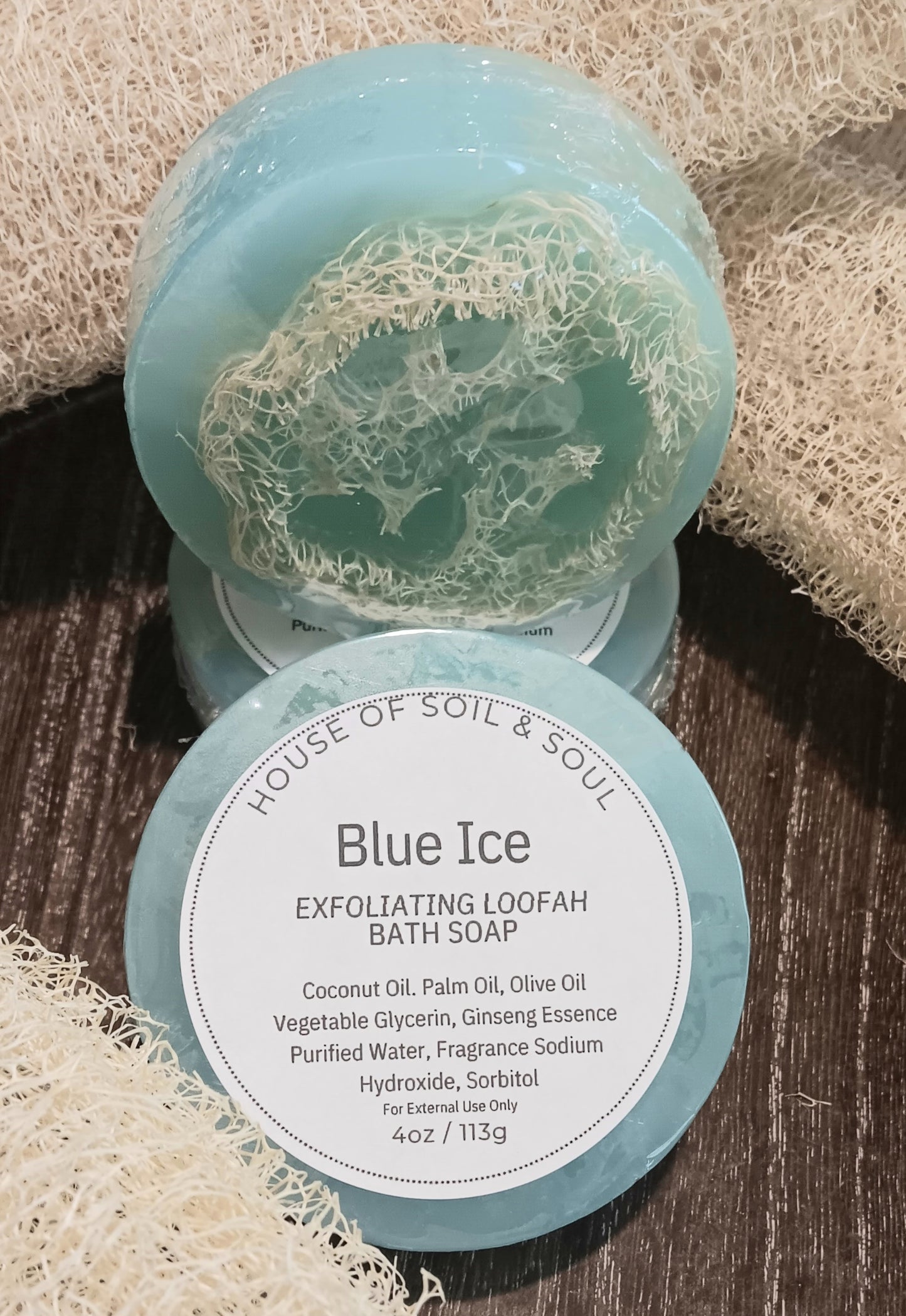 Blue Ice Loofah Soap