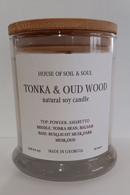 Tonka & Oud Wood Natural Soy Candle