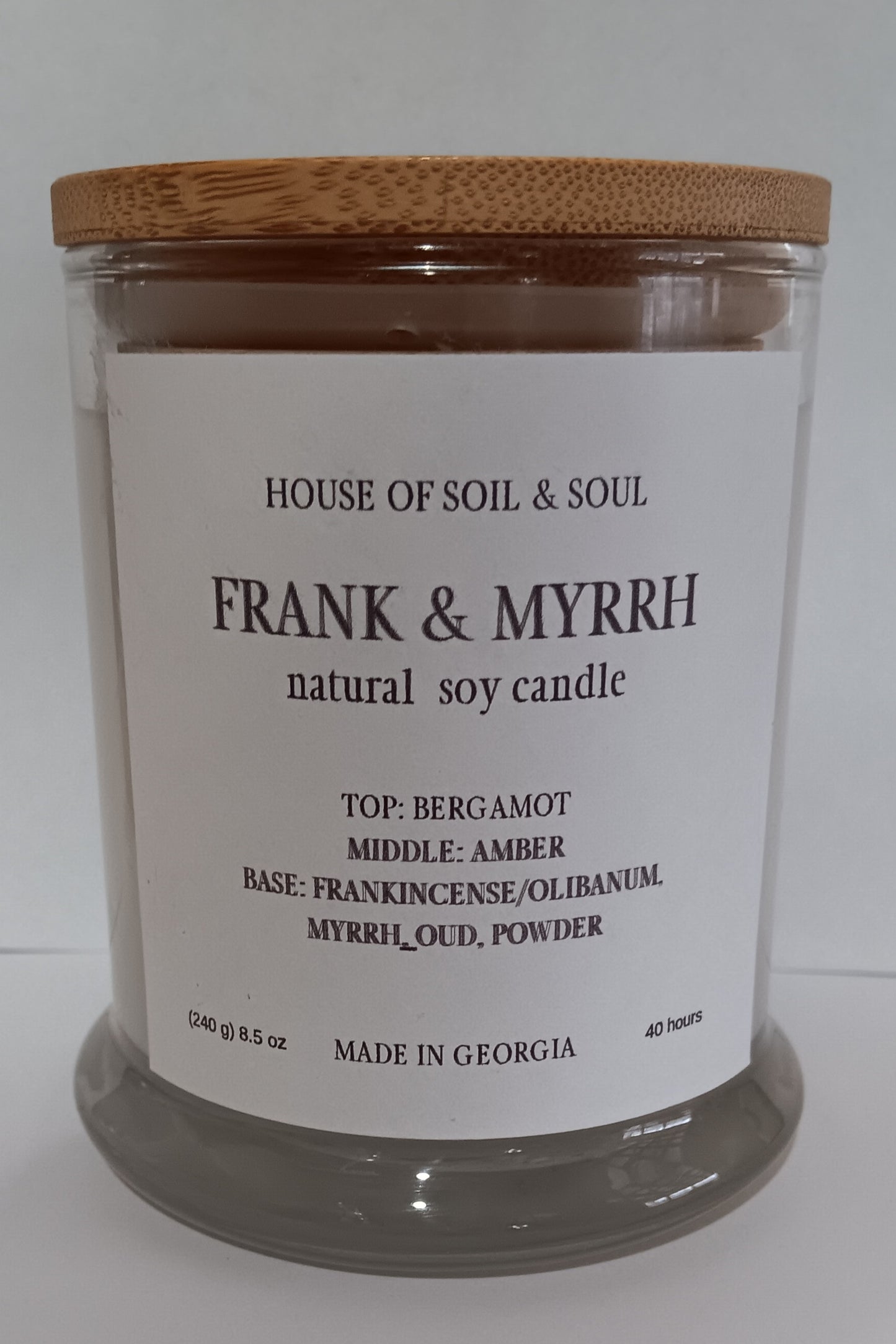 Frank & Myrrh Natural Soy Candle