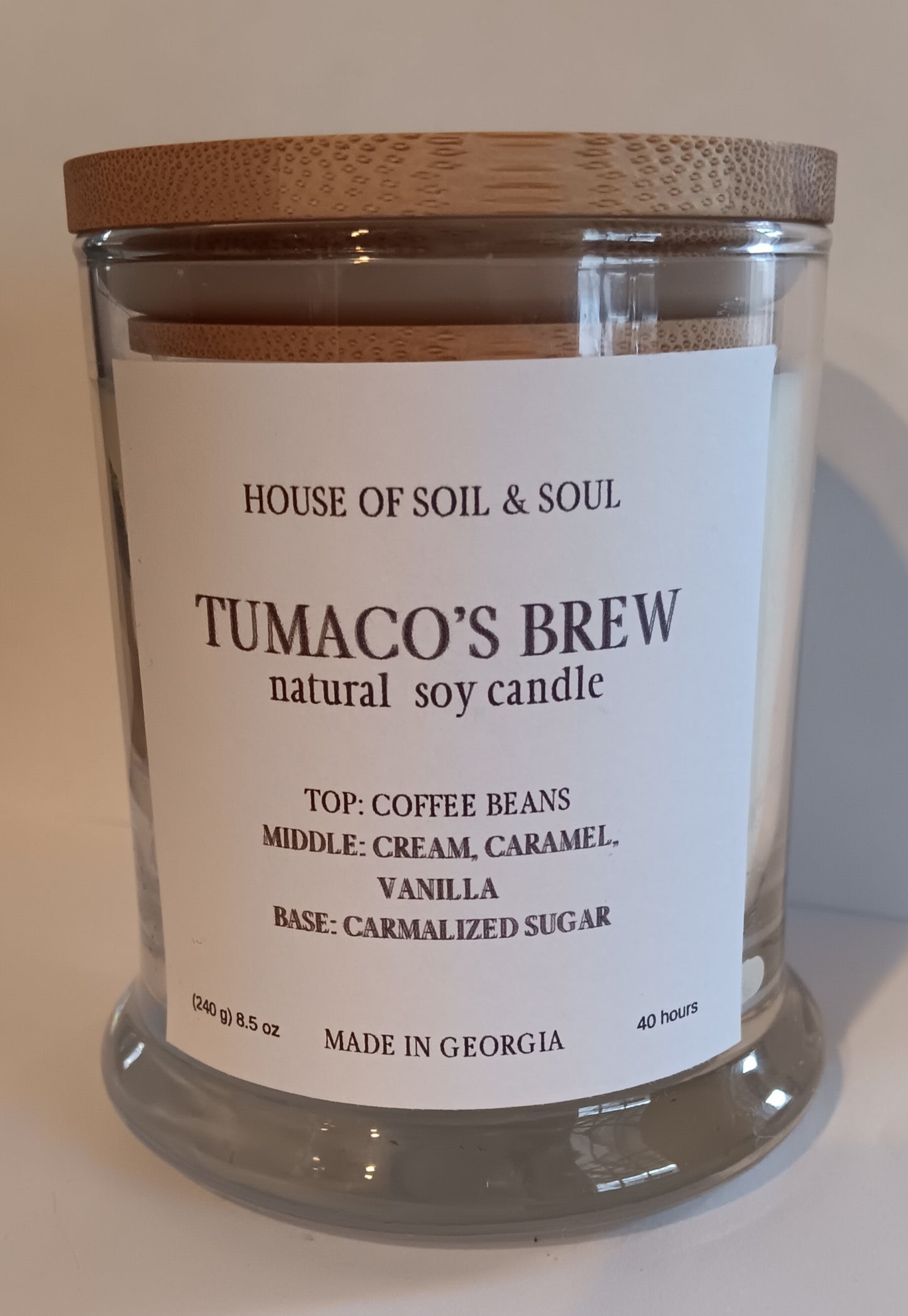 Tumaco's Brew Natural Soy Candle