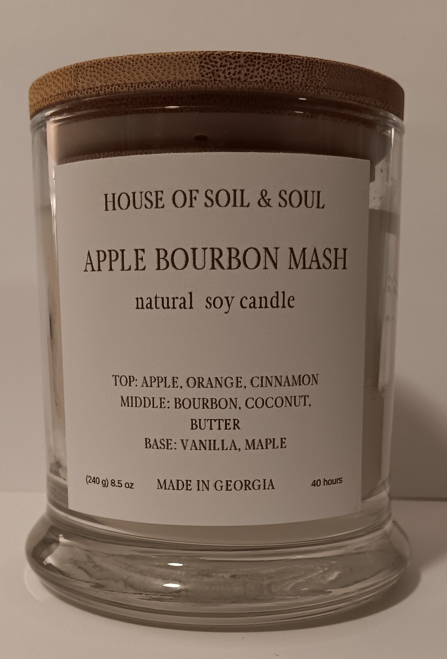 Apple Bourbon Mash Natural Soy Candle