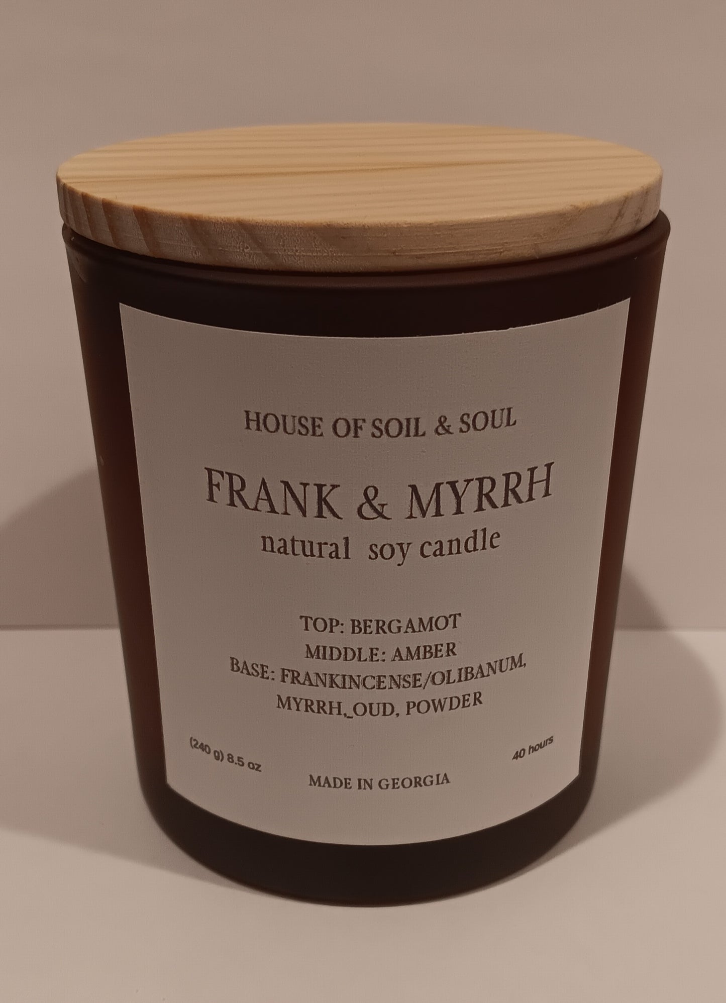 Frank & Myrrh Natural Soy Candle