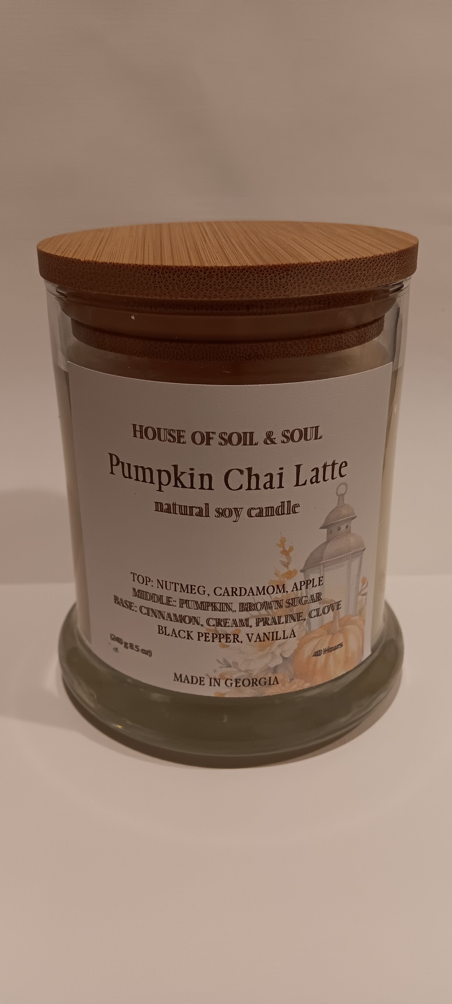 Pumpkin Chai Latte Natural Soy Candle