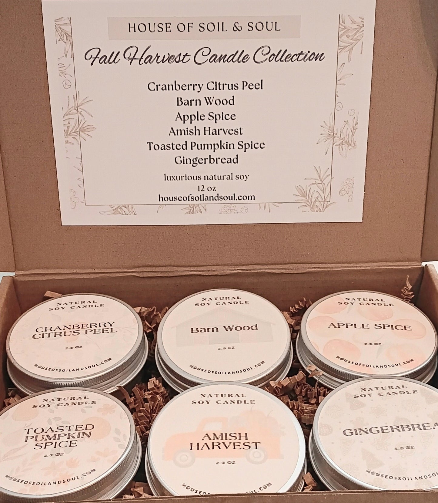 Fall Harvest Natural Soy Candle Box