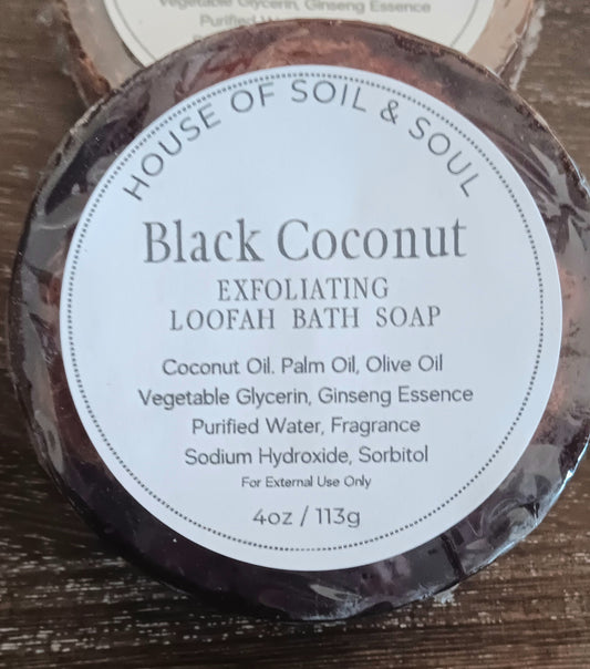 Black Coconut Loofah Soap