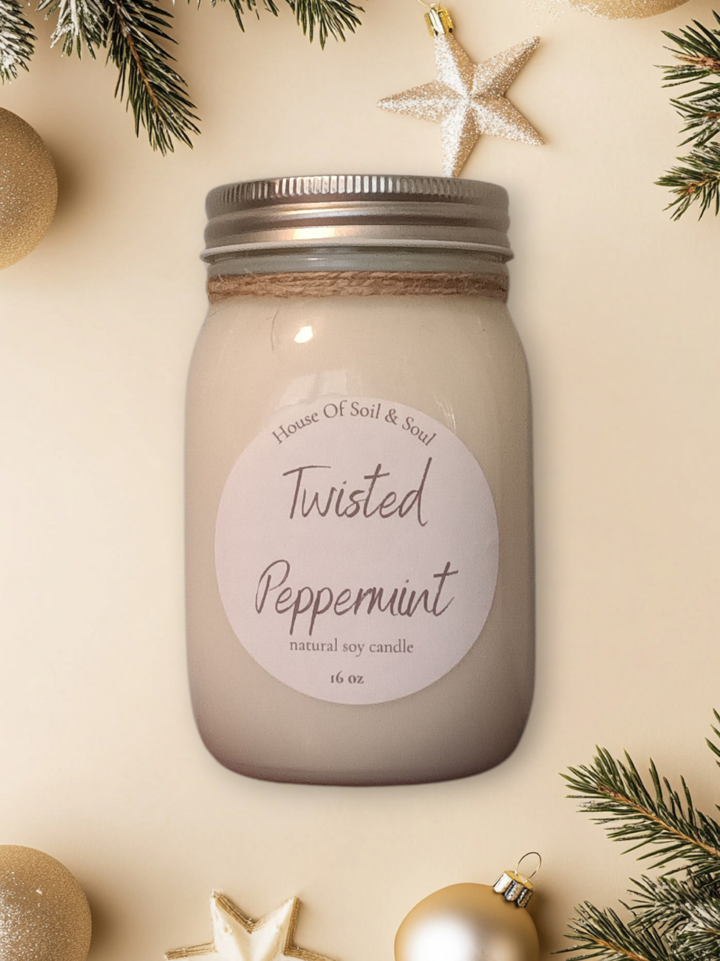 Twisted Peppermint Farmhouse Candle