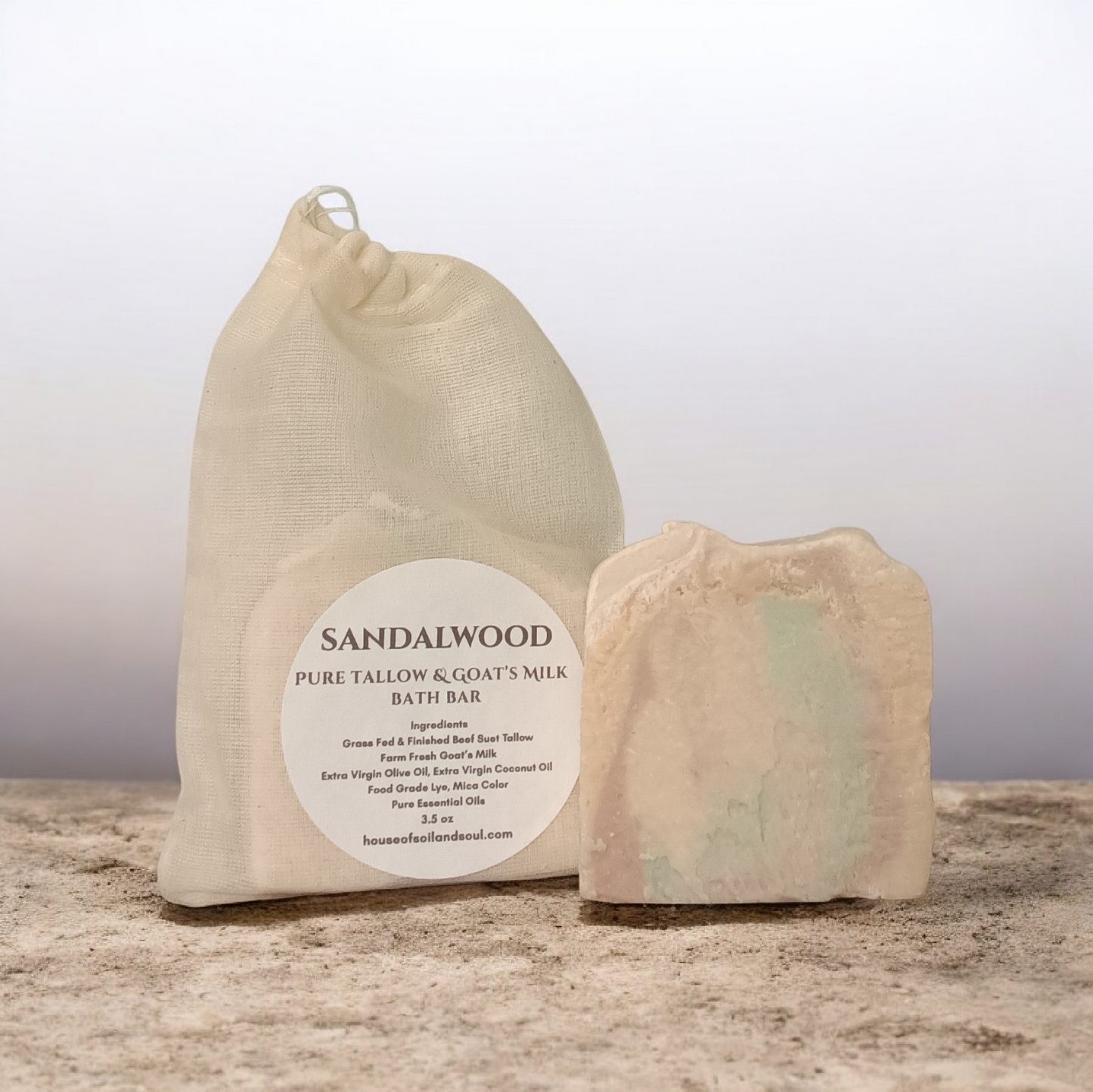 Sandalwood Tallow & Goat's Milk Bath Bar