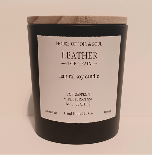 Leather Natural Soy Candle