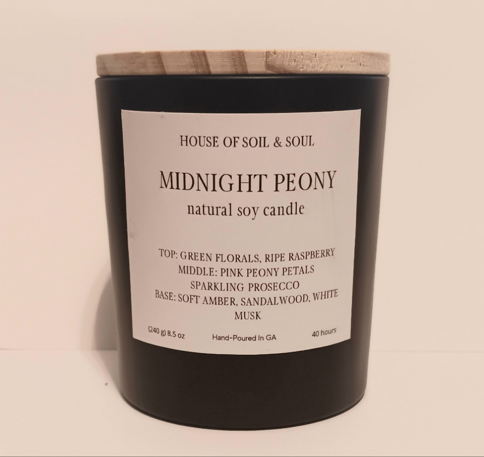 Midnight Peony Natural Soy Candle