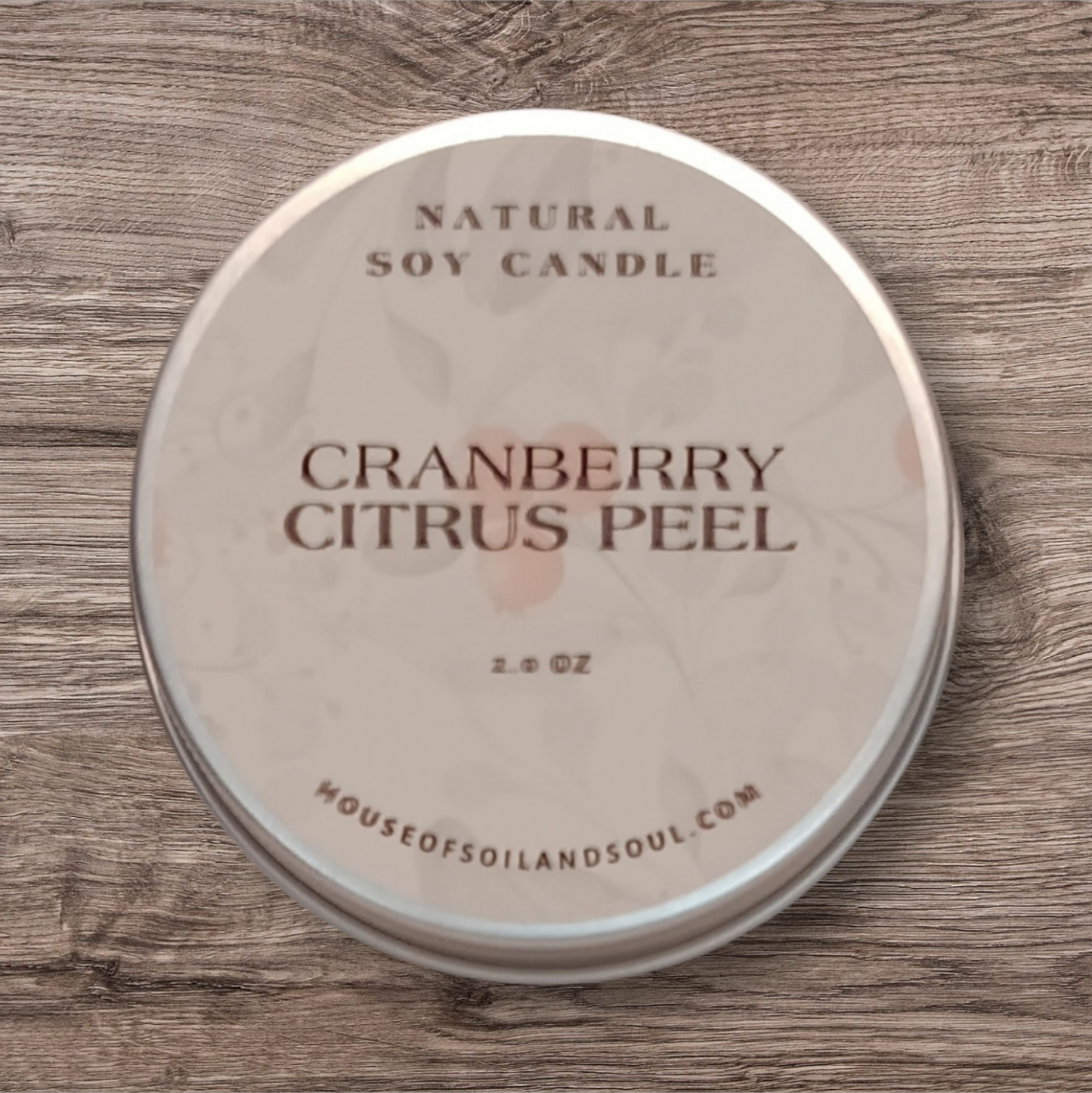 Cranberry Citrus Peel Natural Soy Candle