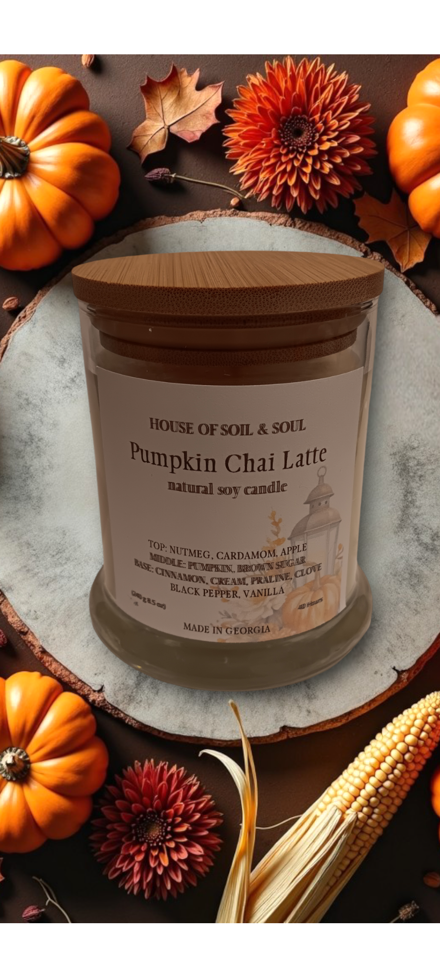 Pumpkin Chai Latte Natural Soy Candle