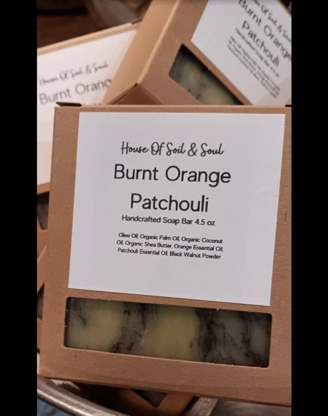 Burnt Orange Patchouli All Natural Vegan Handcrafted Bath Bar