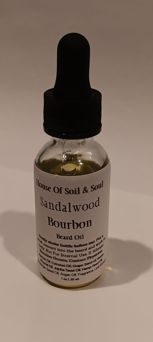 Natural Sandalwood Bourbon Beard Oil