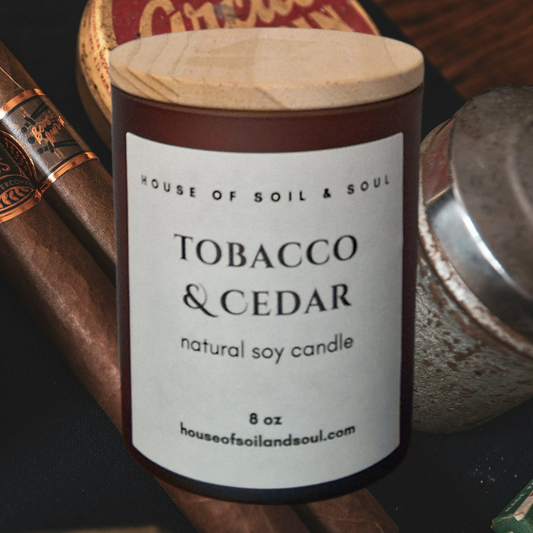Tobacco & Cedar Natural Soy Candle